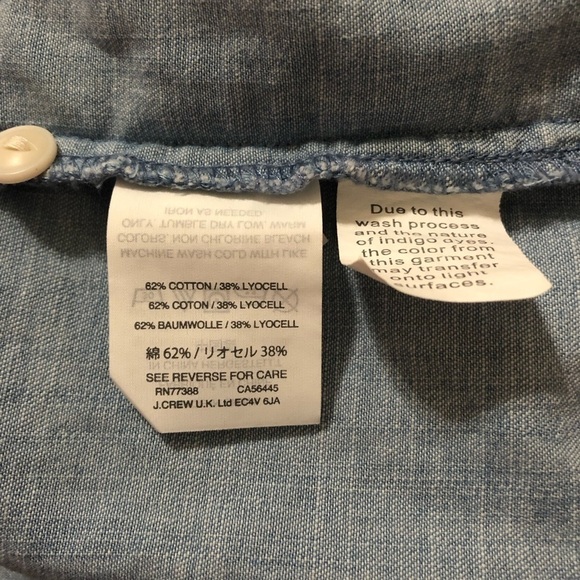 MADEWELL Denim Short Sleeve Tie Front Shirt Size S - Picture 11 of 11